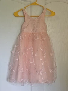 Ibtom Castle Girl Dress Lace Tulle Pink Flowers Layered Flowers Pincress - Picture 1 of 6