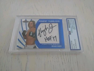 Подписанная карта 2012 UFC Finest Jumbo Threads Blue XFractor Urijah Faber /188 PSA - Изображение 1 из 2
