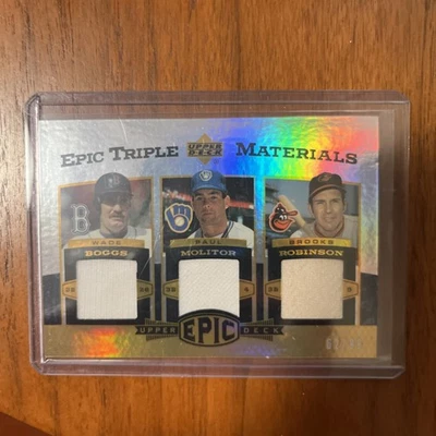 Upper Deck Epic Triple Materials 2006 Boggs Molitor Robinson/99 Foto 1 de 2