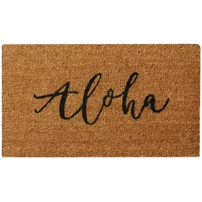 Island Greetings 18 pulgadas X 30 in. Alfombrilla de bienvenida Aloha (Hola) Foto 1 de 4