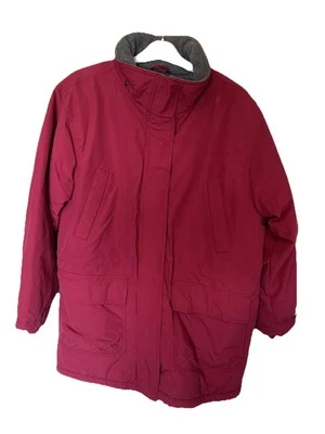 Lands’ End 女式栗色温暖冬季夹克,尺寸 L,娇小 — 第 1/4 张图片