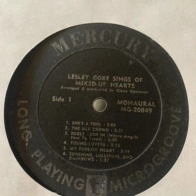 Lesley Gore Sings Of Mixed-Up Hearts LP Mercury Records Microgroove MG 20849 Foto 1 de 2