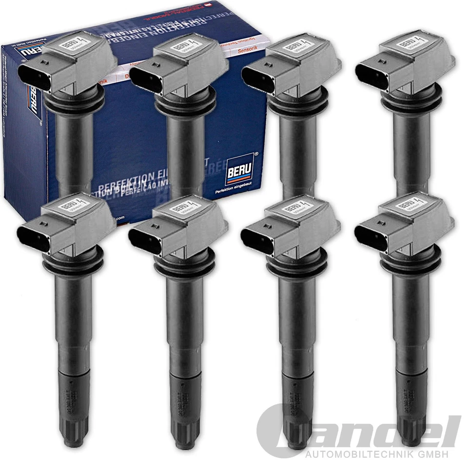 8x BERU IGNITION COIL Fits S 4.5 + TURBO PORSCHE CAYENNE 955 2002 TO 2007 - Image 1 of 1