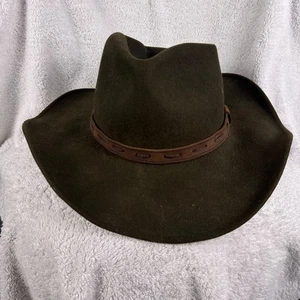 Vinatge Woolrich Mens Felt Outback Hat Size Large Brown 100% Wool - Picture 1 of 10