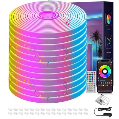 LEDAGIC 50FT RGB Neon Rope Lights, Outdoor Led Strip Lights Waterproof IP67 with Remo...