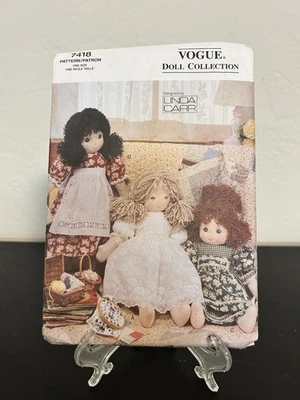 Vtg Vogue Doll Pattern 7418 18” Doll & Clothes Pattern Linda Carr Apron Uncut FF - Image 1 of 4