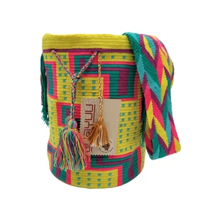 Colombian 🇨🇴 Handmade Large MANY COLORS Wayuu Tribe Mochila Bucket Boho Bag - Picture 1 of 10