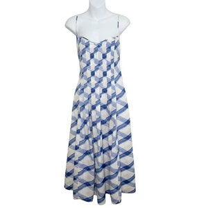 Vestido midi plisado sin mangas Banana Republic a cuadros línea A talla 4p boda - Imagen 1 de 11