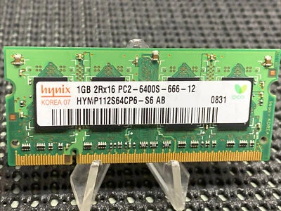 HYMP112S64CP6-S6  HYNIX LAPTOP MEMORY 1GB 2RX16 PC2-6400S-666-12 (CA63-CA612) - Image 1 of 4