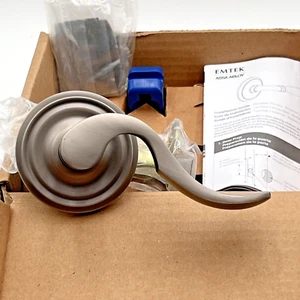 Emtek Cortina Passage Door Lever Set Regular Rosette Left Hand Pewter Finish NEW - Picture 1 of 10