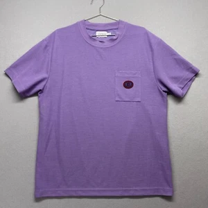 Topman Shirt Mens Large Purple Waffle Tshirt Midnight Patch - Picture 1 of 13
