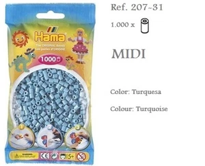 207-31 Hama Beads MIDI 1000x Piezas, color turquesa, turquoise colour - Imagen 1 de 1