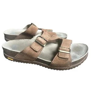 Dansko Women's Brown Dayna Suede sandals Slides Size 40 9.5-10 Adjustable Buckle - Picture 1 of 12