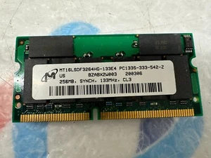 256MB PC100 100Mhz 144-pin 16-chip SODIMM Laptop Dell Memory RAM 256MB Micron - Picture 1 of 2