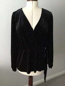 Marks & Spencer Ladies Striking Peplum Style Velvet Dressy Top Size 20 BNWT - Picture 1 of 6