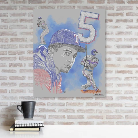 Corey Seager Texas Rangers Unsigned Stretched 20" x 24" Canvas Cover