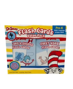 Tarjetas Flash Dr. Seuss 4 Cajas Pre-K 1ª Palabras Alfabeto Colores Números Formas Nuevo - Imagen 1 de 4