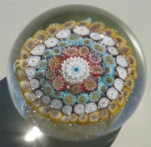 MURANO Millefiori ART GLASS Paperweight Paper Lable Itallian Desk Weight Star - Picture 1 of 1