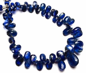 Super Quality Natural Gem Kyanite 4x6 to 7x12MM Faceted Pear Shape Briolettes 8" - Picture 1 of 4
