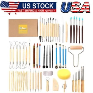 61Pcs Pottery Ceramic Tools & Polymer Clay Sculpting Tools Set for Pottery Model - Picture 1 of 7