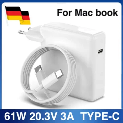 Neu für Apple 61W USB-C Macbook Pro Air Power Adapter Ladegerät Netzteil A1947 - Bild 1 von 4