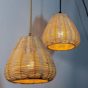 Rattan Lamp Shades2Set - Picture 1 of 7