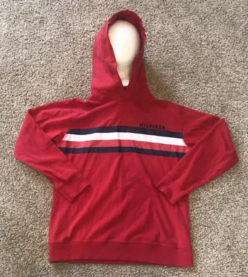 Camisa con Capucha Tommy Hilfiger Niño Talla XL 20 Roja con Rayas Blancas y Negras De Colección Foto 1 de 4