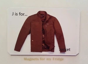 CHILDREN'S LEARNING ALPHABET 'J is for Jacket' FRIDGE MAGNET - M558 F - Picture 1 of 1