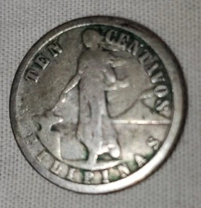 1921 10 CENTAVOS Silver, Phiippines (US Adin) - Picture 1 of 3