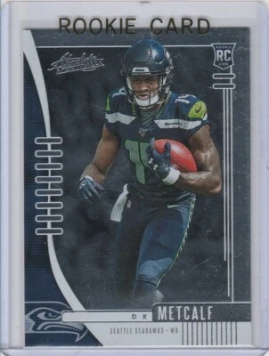 CARTÃO DE NOVATO DK METCALF 2019 Panini Absolute RC Football SEATTLE SEAHWKS STEELERS - Imagem 1 de 2