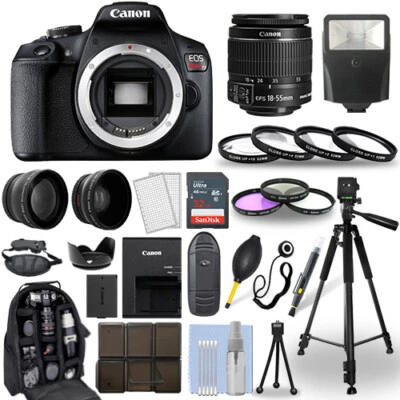 Canon EOS Rebel T7 DSLR Camera + 18-55mm Lens + 30 Piece Accessory Bundle - Image 1 of 4