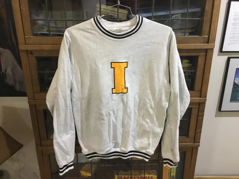VTG Rare Iowa Hawkeyes Gray CHAMPION BIG I Reverse Weave Sweatshirt W Trim SZ S Cover