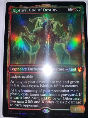 FOIL KLOTHYS, GOD OF DESTINY SHOWCASE Theros Beyond Death Variants Magic MTG - Image 1 of 2