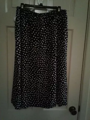 Brittany Nicole 11 18 Plus Skirt Navy/White PolkaDot Great Cond - Image 1 of 4