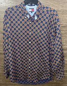 Vintage Tommy Hilfiger Hemd Farbe Hilfiger Multi Crest Herren Gr. LG - Bild 1 von 4