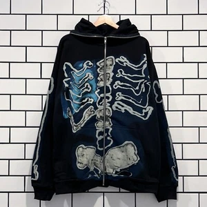 TRAVIS SCOTT CACTUS JACK FRAGMENT SKELETON GRAFFITI FULL ZIP HOODIE MULTI COLOR - Picture 1 of 5