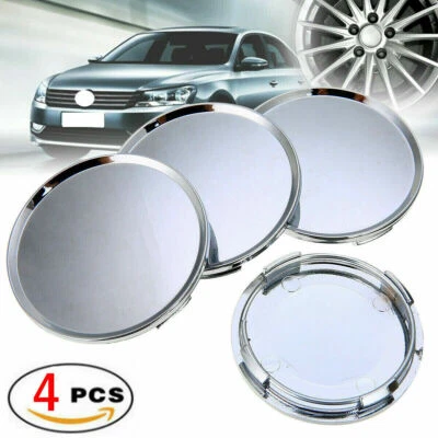 4Pcs 63mm Car Wheel Center Caps Hub Tyre Rim Hub Cap Cover ABS Chrome Universal - Image 1 of 4