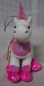 Ganz SOFT WHITE RIBBON UNICORN 10" Plush STUFFED ANIMAL Toy - Picture 1 of 4