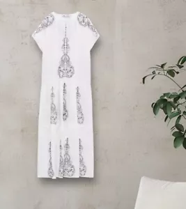 VESTIDO MIDI MANGA CORTA BORDADO NWTZARA - Imagen 1 de 5