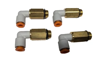 Lot of (4) New SMC 1/4" One-Touch Extended Male Elbows, KQ2W07-U02 - Picture 1 of 7