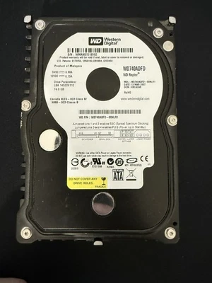 Western Digital Raptor 74GB,Internal,10000RPM,3.5" (WD740ADFD) HDD - Image 1 of 2