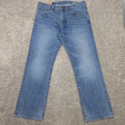 Gap Jeans Mens 36x32 Blue Standard Fit Faded Whisker Straight Denim Pants Y2K - Image 1 of 4