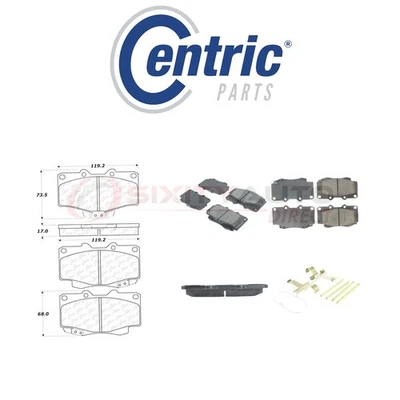 Centric Ceramic Disc Brake Pads w Shims for 1995-2004 Toyota Tacoma 2.4L wt - Image 1 of 4