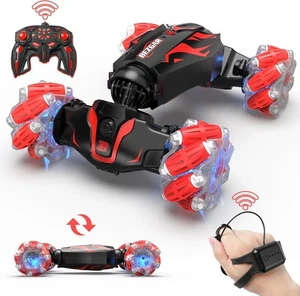 Geste RC Stunt Auto 4WD 360° Flip LED Lichter Rauch Sound Wiederaufladbar Spielzeug - Bild 1 von 10