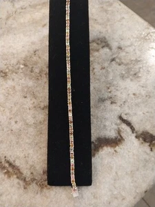 Multi-Tourmaline Tennis Bracelet/ Platinum/Sterling Silver,8", TCW= 6.50 CARATS - Picture 1 of 17