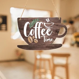 Coffee Bar Door Sign Decor 2D Centerpiece Vintage Design Creative Supplies - Picture 1 of 5