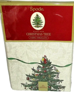 SPODE FABRIC TABLECLOTH  "CHRISTMAS TREE" ~ 70" Round ~ Seats 4-6 People - Picture 1 of 1