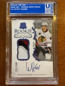 2023-24 Upper Deck The Cup Wyatt Kaiser Rookie Patch Auto #d 222/249 Blackhawks - Picture 1 of 2