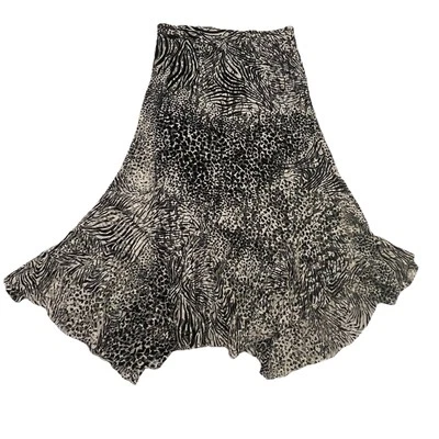 Midi Skirt Sz Med Zebra Print Stretch Mesh Lined Whimsigoth Festival Dark Fairy - Image 1 of 4