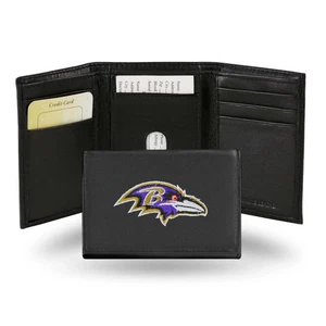 Baltimore Ravens Wallet Trifold Leather Embroidered - Picture 1 of 1